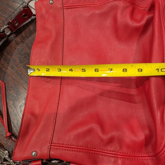 COACH ZOE shoulder bag oversized hobo handbag tote Red; used twice - Picture 8 of 11
